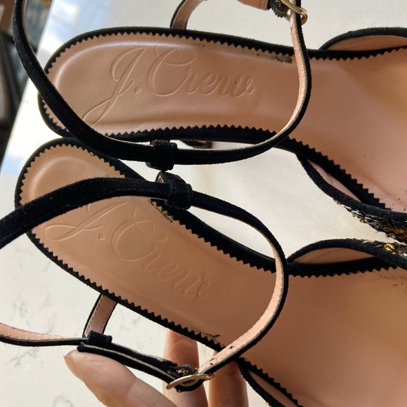 J. Crew Elsie Silver and Gold Slingback Heels, Size 7.5 - Picture 2 of 9